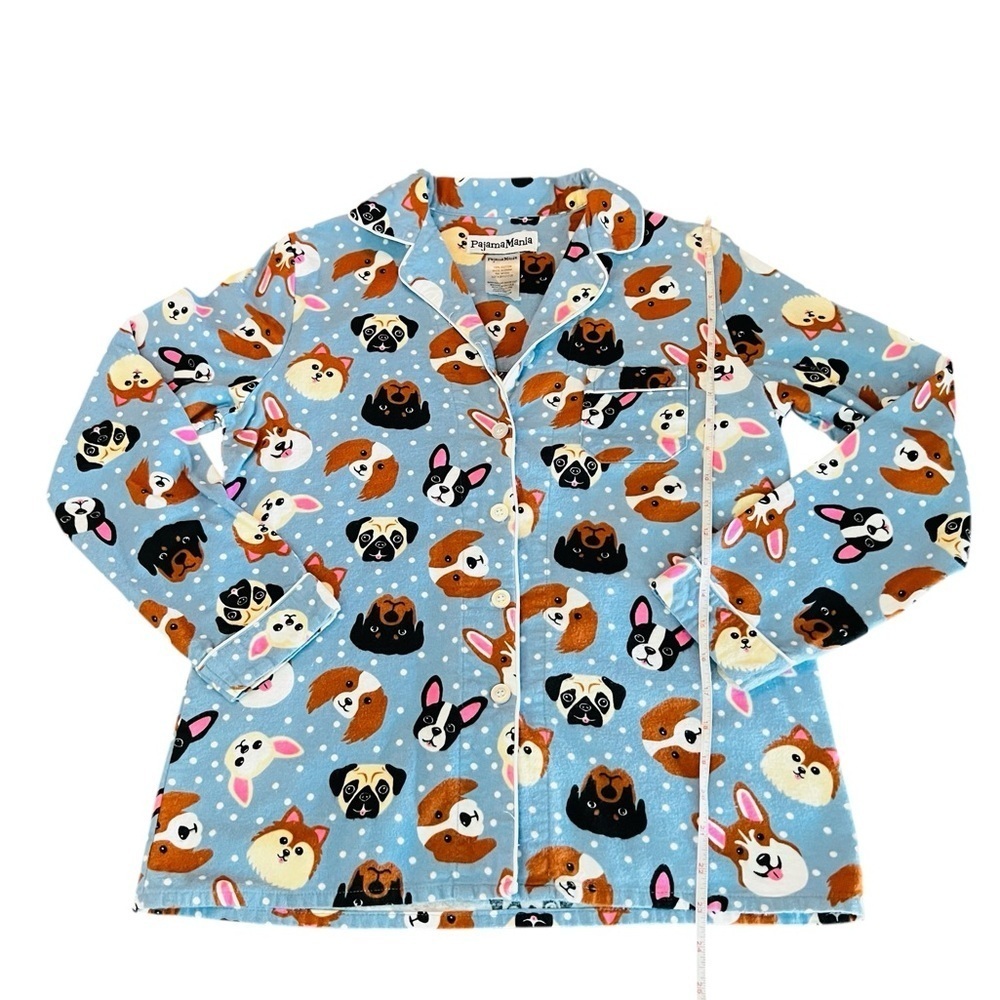 Pajama Mania Women's Dog Print Pajama Set - Blue and Brown Size Small - Picture 4 of 14